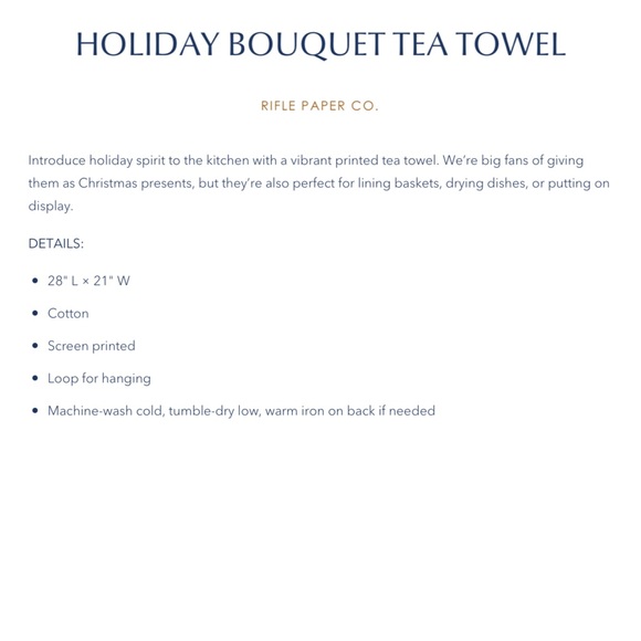 Rifle Paper Co Kitchen Towel - Picture 7 of 7